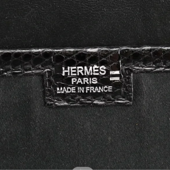 Auth Rare Hermès Jige Elan 29 Clutch in Black Textile and Lizardskin Trim w/COA - Picture 5 of 7